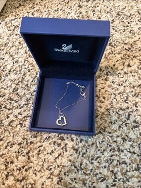 Swarovski Silver Open Heart Bracelet - Silver